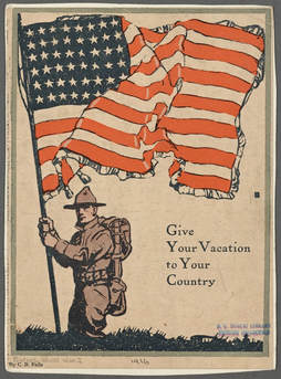 Poster for WWI, Give Your Vacation to Your Country, 1916